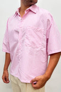 Camicia riga rosa