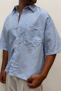 Camicia riga celeste