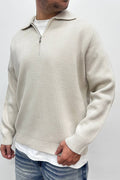 Pull Mezza Zip Beige