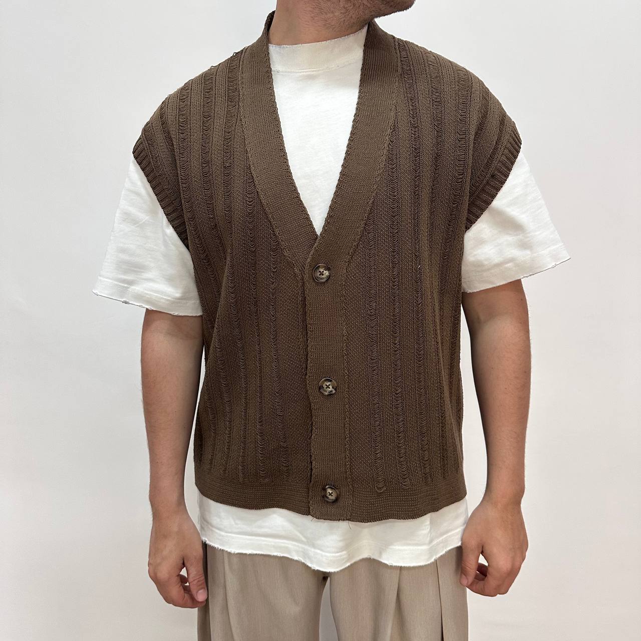Pull Smanicato Marrone
