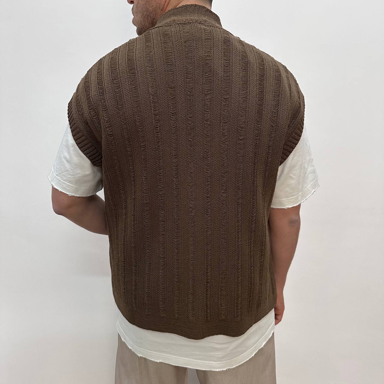 Pull Smanicato Marrone